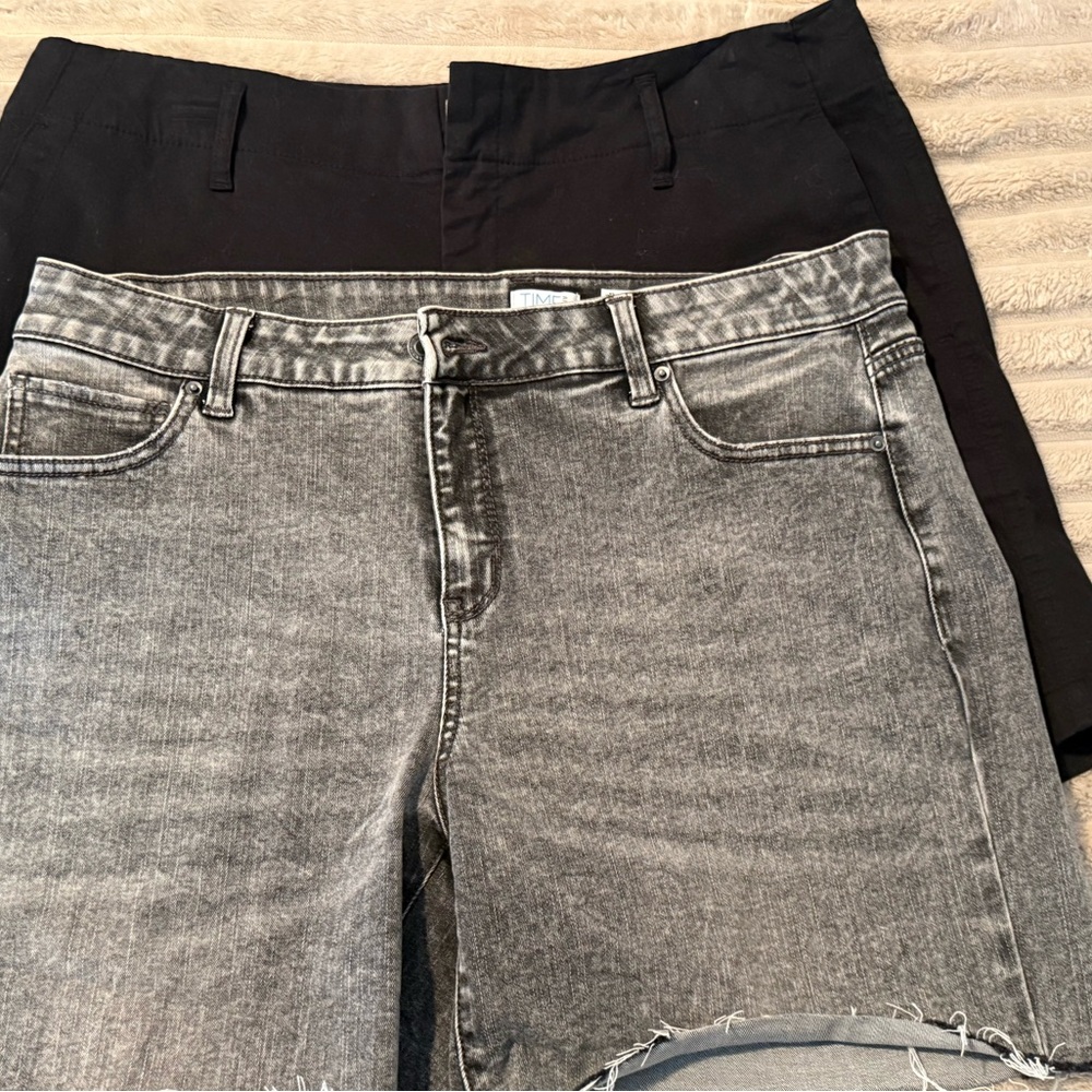 A New Day Black Jean Shorts and Time & Tru Black Jean Shorts Women's Jean Shorts